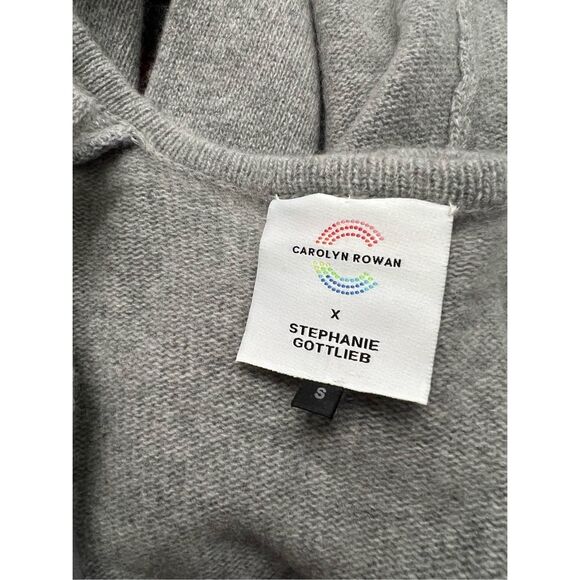 Carolyn Rowan x Stephanie Gottlieb Duster Gray Long Cardigan Sweater Rainbow - Picture 5 of 6